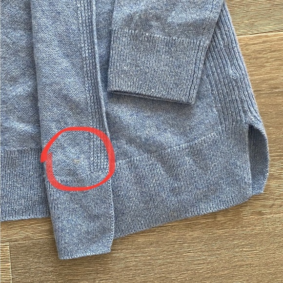 Saks Fifth Avenue Pure 100% Cashmere Open Front Knit Ribbed Cardigan - Picture 9 of 9